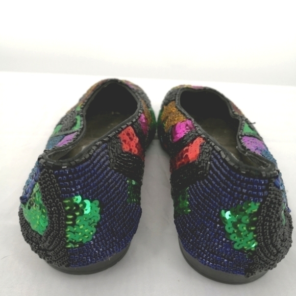 Beverly Feldman Vintage Women's 7.5AA Vintage Shiny Sequin Retro Theme Flats - Picture 6 of 9